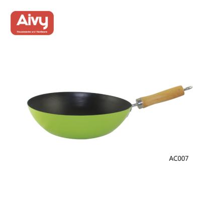 China Sustainable Hot Sale Non-stick Pan Non-rusting Carbon Steel Cooking Wok Pan for sale