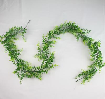 China Sustainable& Eco-friendly& Hot Selling Seasonal Wholesale Wedding Green Garland Artificial Long Leaves Gift/Decor Wall Hanging Plant For Garden Decoration for sale