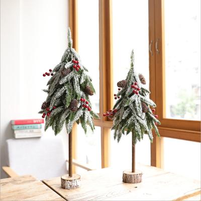 China Fashionable& Sale Gift PE&Wooden Seasonal Artificial Snowfall Artificial Christmas Tree/Holiday Whole Office Decor Decor Mini for sale