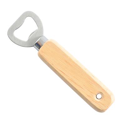 China Factory Sales Wholesale Acacia Wood Handle Customized Price High Quality Durable + Stainless Steel Beer Bottle Opener for sale