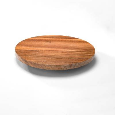 China Disposable Solid Wood Round Cake Dessert Display Eco - Friendly Tray for sale