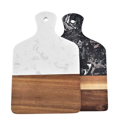 China Board made of wood and natural marble high quality disposable custom cutting board with handle for kitchen for sale