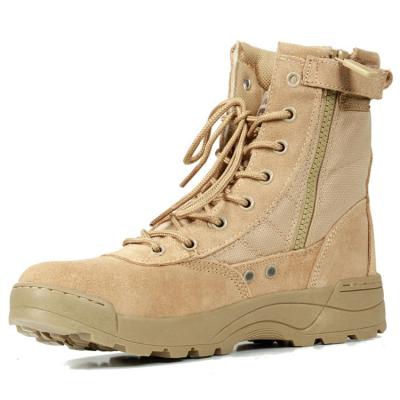 Китай Lace With Zipper Desert Combat Boots Kick Leather Top Military Tactical Boots And Strap Sand Color Suede Magic Beige Cowhide продается