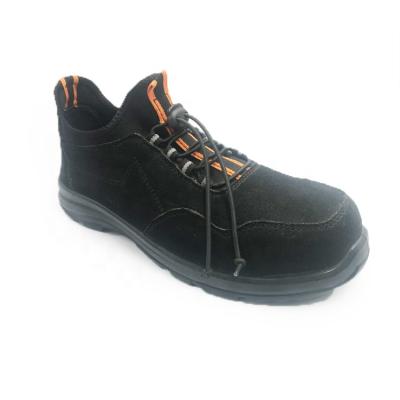 China Anti-Slip Black Suede Slip On Safety Shoes Sport Style Work Shoes Lightweight Protective Mens à venda