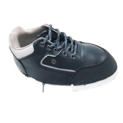 China Safety shoes making factory wholesale price Korea blue shiny leather low cut upper safety shoes vamp with air hole for sale