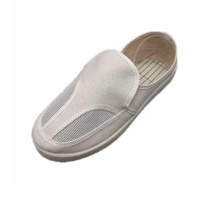 China Anti-static slip on white canvas PU PVC SPU outsole anti-static ESD cleanroom safety shoes for sale