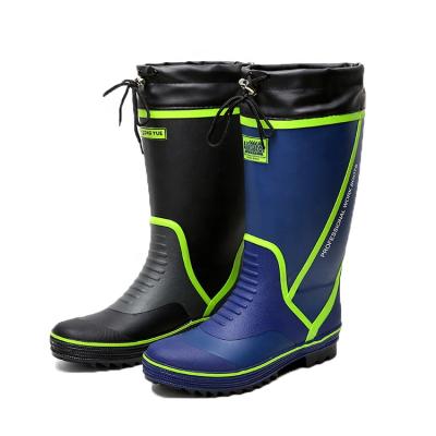 China OEM Colorful Sweat-absorbent Mens High Cut Waterproof Rubber Man Fishing Boots With Protective Cover en venta