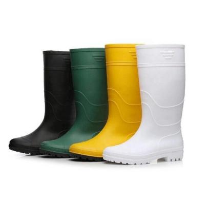 China Waterproof white high cut acid and alkali oil resistant pvc safety weak resistant work protective rubber boots for food industry à venda