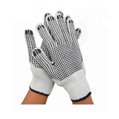 China Ten Needle Cotton Yarn Protective Work Gloves Five Color Dot Plastic Pearl Particle Rubber Non-Slip Wear-Resistant Protective Work Gloves for sale