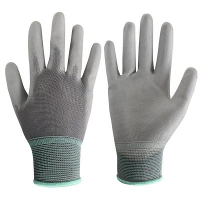 China 13 needle knitted PU palm nylon finger coated anti-static gloves 13 needle knitted PU palm nylon finger coated anti-slip wear resistant protective dustproof gloves antistatic gloves pu safety for sale