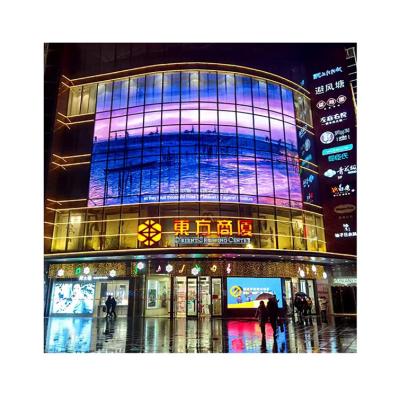 China Factory Price Indoor Digital Wall Panel Window Shows Outdoor Transparent Flexible LED Display Screen for sale