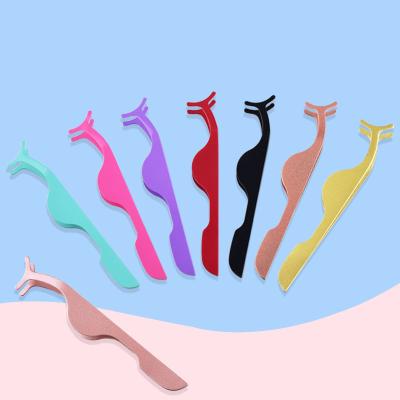 China Mink Eyelash Tweezers Private Label Lash Extension Tweezer Eyelash Pink Eyelash Makeup Work Tweezers for sale