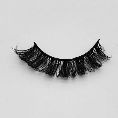 China Lite Factory Wholesale Fiber Lashes 15mm Strip Natural Short Fluffy Eyelash Vegan False Lashes for sale