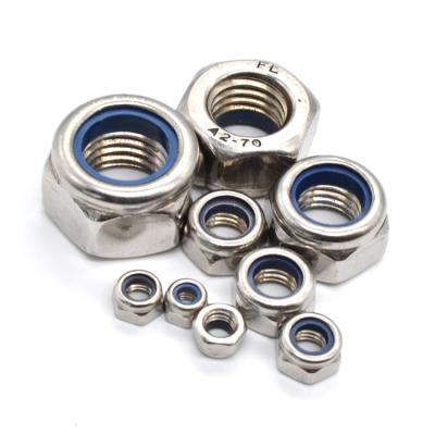 China DIN 985 304 Stainless Steel 304 Stainless Steel Hex Nylon Lock Nut for sale