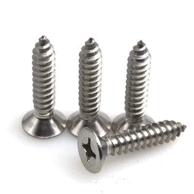 China DIN 7982 Stainless Steel Flat Head Flat Cross Countersunk Self Tapping Screw for sale