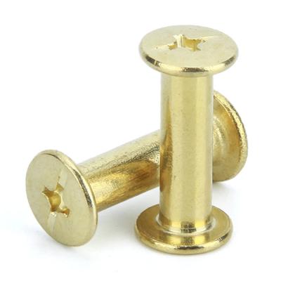 China Round Custom Brass Copper Cross Embedded Chicago Screw Rivets M3 for sale