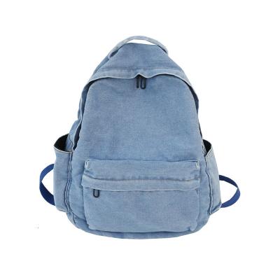 China Women Girls Teenagers Girls Teenagers Girls Dark Blue Jeans Daypack Travel School Bag Denim Outdoor Backpack for sale