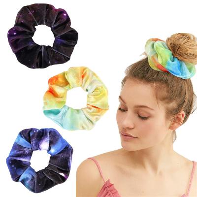 China Durable Hair Scrunchies 2021 Women Girls Navy Blue Fabric Fancy Ties Accessories Custom Large Black Velvet Hair Scrunchies for sale