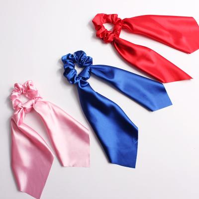 China High Quality Durable Custom Made Hair Scrunchies Girls Scrunchy Ponytail Holder Hair Ties Silk Satin Hair Bands Scrunchies Ribbon Scarf for sale