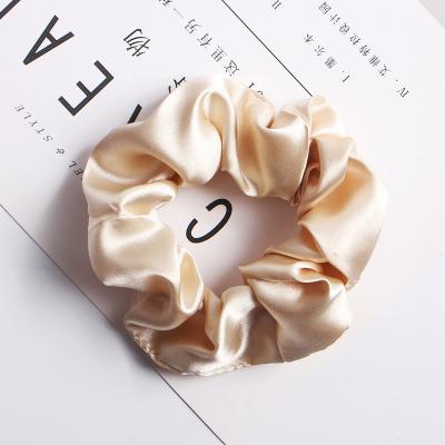 China Silk Hair Scrunchies Hair Bands Scrunchies Custom Vintage Satin Elastic Ponytail Holder Ties Pink White Black Durable for sale