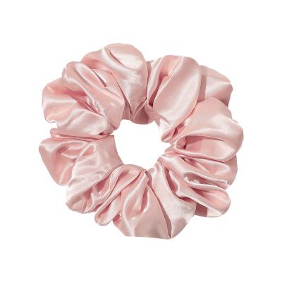 China Custom Size 15cm Solid Color Solid Color Silk Satin Hair Band Ponytail Holder Thick Elastic Hair Scrunchies Durable Hair Scrunchies Big Large for sale