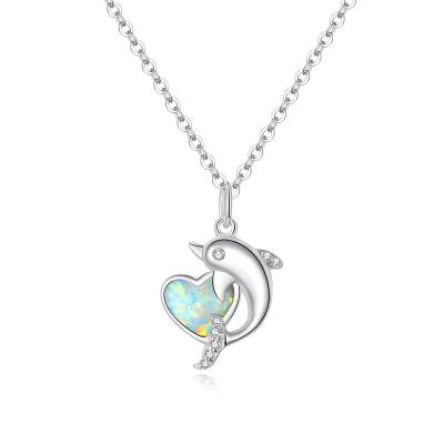 China Exquisite Good Quality Dolphin Heart Necklace 925 Sterling Silver FASHIONABLE Pendants for sale