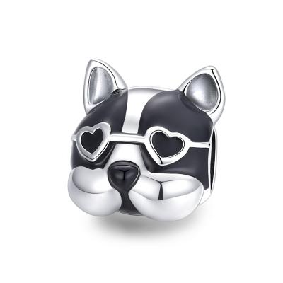 China FASHIONABLE Funny Cute Pet Series Puppy 925 Sterling Silver Bracelet Charm For Kids And Dog Lover for sale