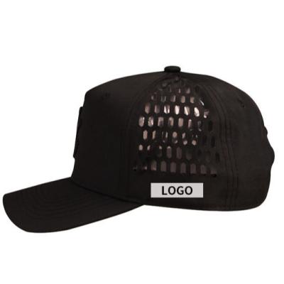 China breathable & Laser Waterproof Promotional Boring Holes Hats Mesh Hats Custom Trucker Cap for sale