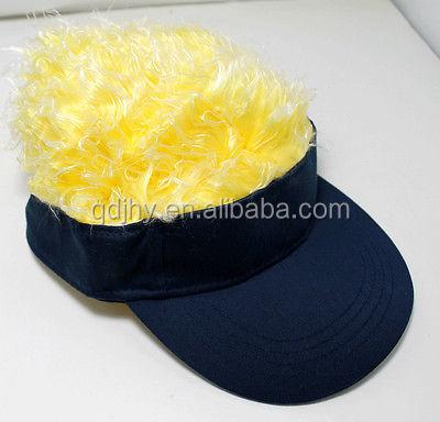 China COMMON Custom Cotton Visor Hat With Fake Hair for sale