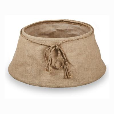 China / Natural Burlap Tree Skirt Jute Christmas Tree Stand Christmas Tree Ring for sale