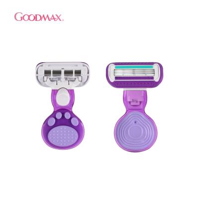 China Mini Cute Type Female Women Fashion Stainless Steel Face Safety Ladies Four-Blade Razor for sale