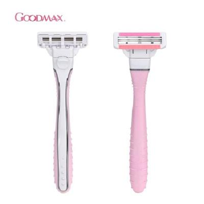 China Lady Stainless Steel 3 Blade Safety Triple Travel Set Mini Razor For Women for sale