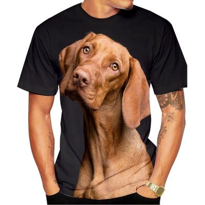 China Anti-wrinkle Big 3D Color Printed Short Sleeve T-shirt For Animal Funny Expression Series In 2020 for sale