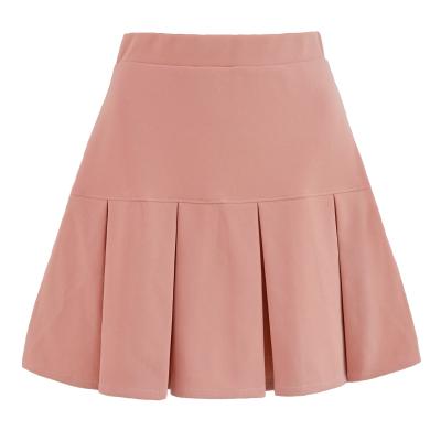 China Autumn And Winter Skirt Breathable Elastic High Waist Pleated Skirt Solid Color Joker Pleated Skirt for sale