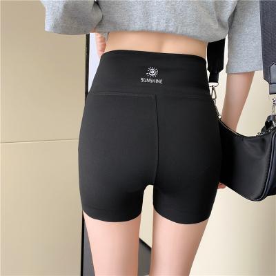 China Anti-wrinkle 2021 summer hot fashion cheap custom 3 stitch pants biker shorts black sports abbreviation women for sale