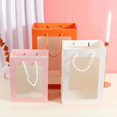 China Recyclable Cheap Holiday Customized Transparent Rectangle Gift Bags With Customized Pattern for sale