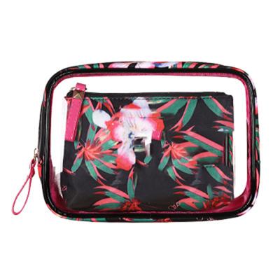 China Fashion Sandro Colorful 3pcs Set Transparent PVC Cosmetic Bag For Girls Travel Outdoor for sale