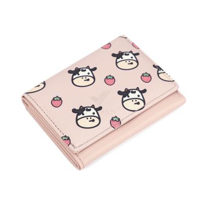 China New Eime Women's Short Mini Three Folds Waterproof Multi-card Slot Small Coin Wallet for sale