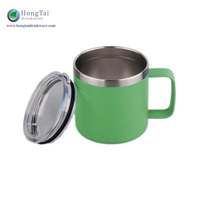 China Business 14oz Stainless Steel Double Wall Coffee Mug Recyclable With Handles BPA Free Tumbler Camping Coffee Mug for sale