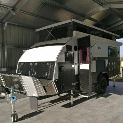 China Hotsale Solid Offroad Hybrid Caravan Travel Trailer New Design Ensuite With Slide Out Kitchen For Sale for sale