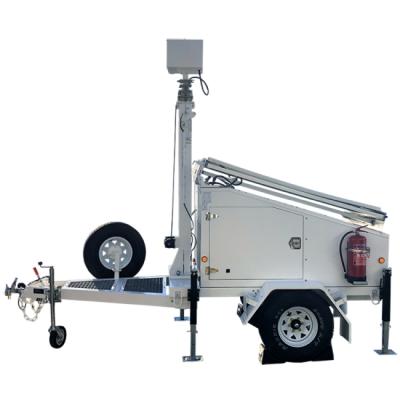 China 2021 Factory direct commercial mobile solar trailer for cctv camera with mast and LED lights for sale