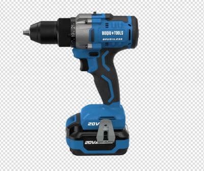 China Concrete/Wood/Steel Cordless Brushless Electric Hand Drill with 20V Rechargeable Li-Ion Lithium Battery for sale