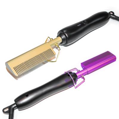 China 2021 Salon Flat Iron Mini Hair Straightening Hot Press Dropshipping Hot Selling Copper Comb Electric Comb for sale