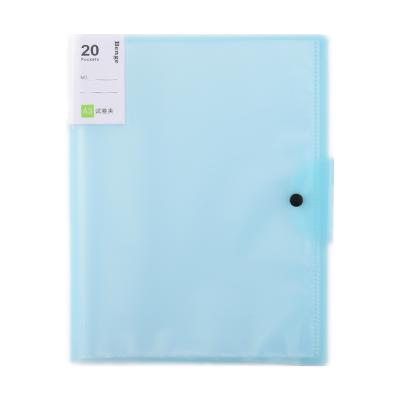 China Organize test papers & Data 20 Page A3 Paper Folder Translucent Cover Folder Light Blue Frosted Quality Assurance Factory Outlet withLarge Capacity for sale