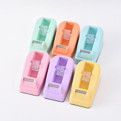 China Cutting Tape Macaron Adhesive Tape Candy Color Cutter Office Tape Wrapping Dispenser Organize Office Stationery Office High Quality for sale