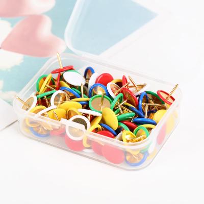 China Colorful Copper High Quality Thumbtack Ribbon School Home Office Security Push Pins Thumbtack For Office School for sale