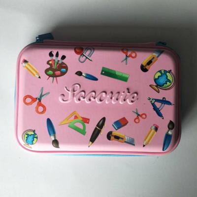 China Eco-friendly Pink Color Eva Pencil Case With Print Eva Case For Pencil for sale