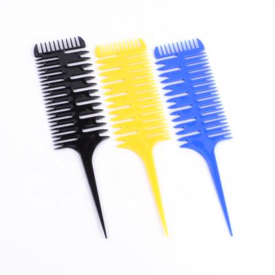 China For Home Use Salon Tool Dye Hair Coloring Highlighting Weaving Sectioning Three Way Hair Dye Styling Hair Comb for sale