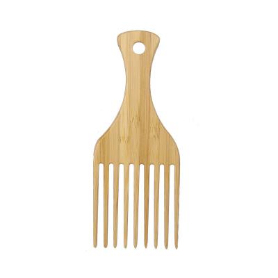 China For Commercial Barber Hair Styling Bamboo Wooden Pick Comb Customized Logo and Beard Afro Pick Packing Comb for sale