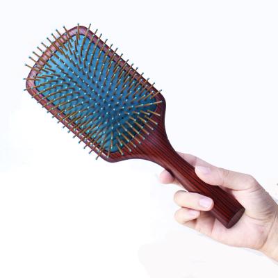 China Hot Selling Natural Wood Handle Paddle Brush Scalp Long Scalp Massage Sweep Detangling Hair Brush for sale